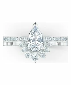 Swarovski Attract Pear Ring Set - White - Rhodium Plated -RAY-BAN Online Store 781238800 4 720x928
