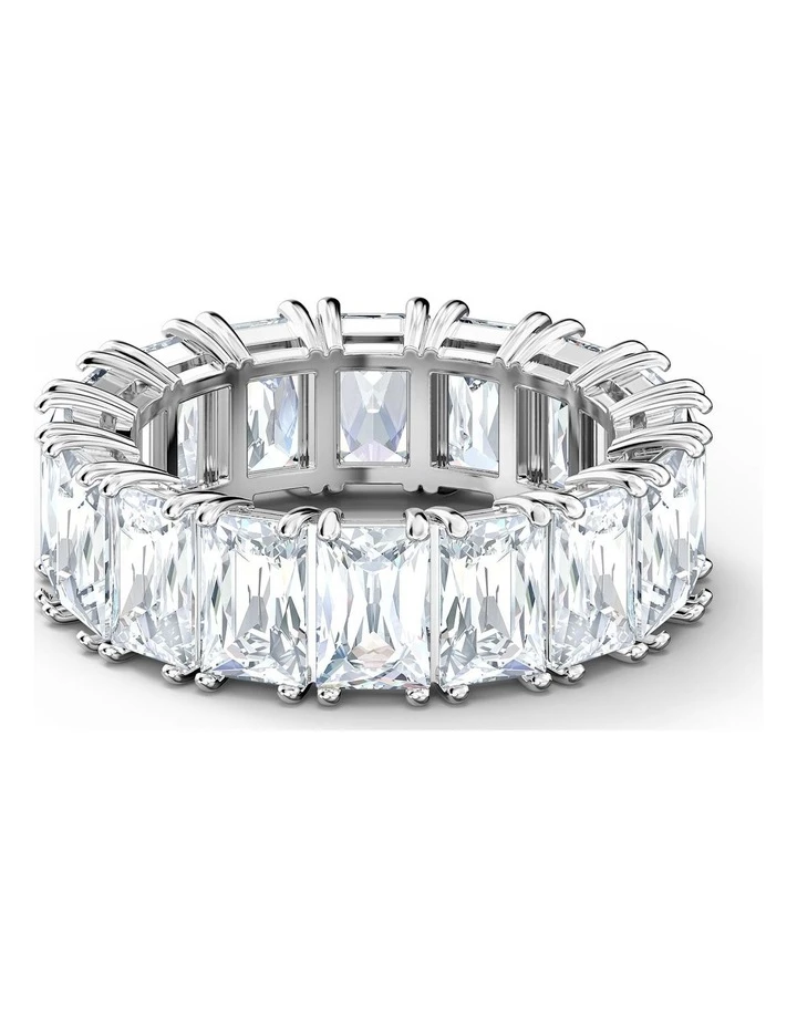Swarovski Vittore Wide Silver Rhodium Plated Ring 1 Swarovski Vittore Wide Silver Rhodium Plated Ring