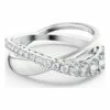 Swarovski Twist Rows Silver Rhodium Plated Ring