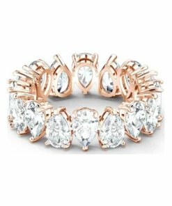 Swarovski Vittore Pear Ring - White - Rose-Gold Tone Plated