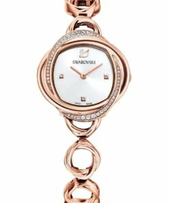 Swarovski Crystal Flower Rose Gold Stainless Steel Luxury Watch