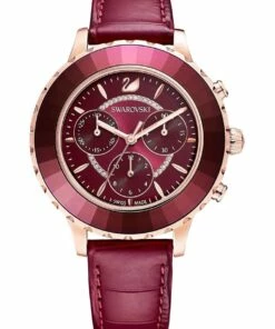 Swarovski Octea Lux Red Leather Chronograph Watch