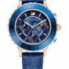 Swarovski Octea Lux Chrono Blue Leather Chronograph Watch