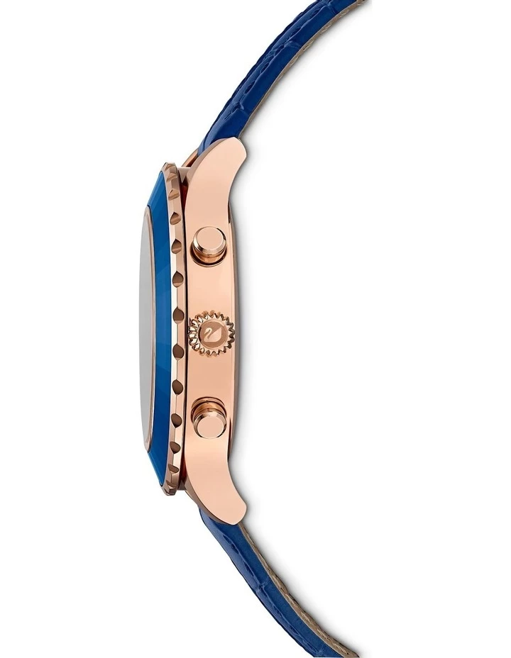Swarovski Octea Lux Chrono Blue Leather Chronograph Watch 2 Swarovski Octea Lux Chrono Blue Leather Chronograph Watch - Image 2