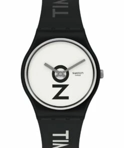 Swatch Always There Black Silicone Quartz Watch