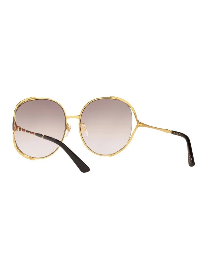 GUCCI Gold/Black/Red Round Sunglasses 0GC001340 1528777001 6 GUCCI Gold/Black/Red Round Sunglasses 0GC001340 1528777001 - Image 6