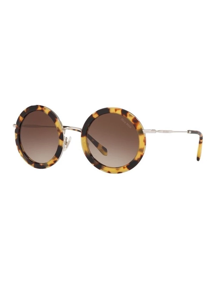 Miu Miu Brown Round Sunglasses 0MU59US 1523644003 1 Miu Miu Brown Round Sunglasses 0MU59US 1523644003