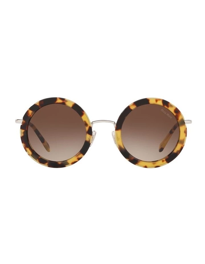 Miu Miu Brown Round Sunglasses 0MU59US 1523644003 2 Miu Miu Brown Round Sunglasses 0MU59US 1523644003 - Image 2