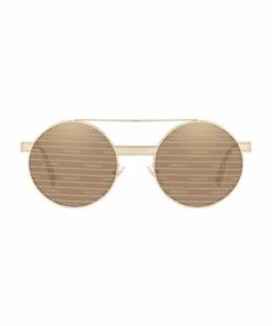 Versace Brown Double Bridge Round Sunglasses 0VE2210 1524110001