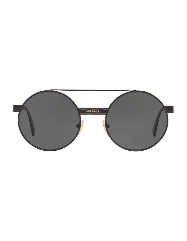 Versace Grey Double Bridge Round Sunglasses 0VE2210 1524110003 1 Versace Grey Double Bridge Round Sunglasses 0VE2210 1524110003