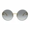 Versace Grey Metal Rimless Round Sunglasses 0VE2214 1527604001