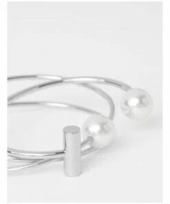 Trent Nathan Silver Bangle Set With Faux Pearl -RAY-BAN Online Store 786486880 4 720x928
