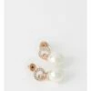Trent Nathan Pave Faux Pearl Drop Rose Gold Earrings