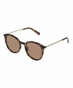 Le Specs Le Danzing Brown Round Sunglasses LSP2002235