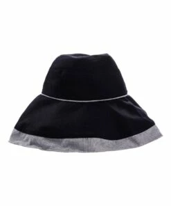 Gregory Ladner Canvas With Stripe Trim Black Summer Hat