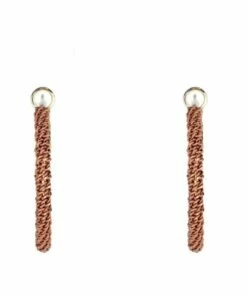 Gregory Ladner Large Woven Metal Pink Hoop Earrings