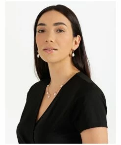 Basque Flat Pearl Gold Drop Earrings