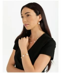 Basque Flat Pearl Gold Chain Bracelet