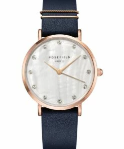 Rosefield West Village Navy Leather Analog Watch WPNBRG-W87