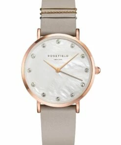 Rosefield West Village Grey Leather Analog Watch WPCGRG-W89
