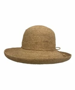 Johara Raffia Crochet Upturn Brim Natural Summer Hat