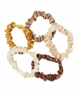 Seed Heritage Mini Brown/Cream Scrunchie 5 Pack