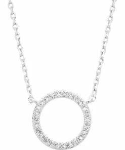 Estella Bartlett Large Pave Set Circle Cubic Zirconia Silver Necklace