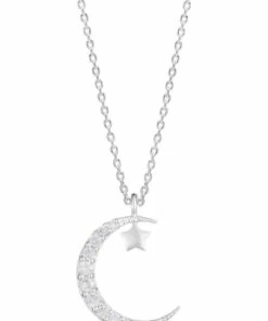 Estella Bartlett Moon And Star Silver Necklace