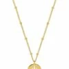 Estella Bartlett Starburst Gold Disc Necklace