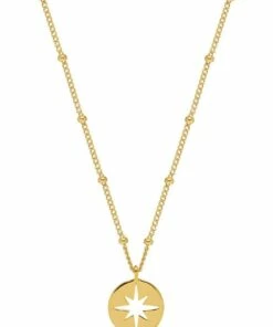 Estella Bartlett Starburst Gold Disc Necklace