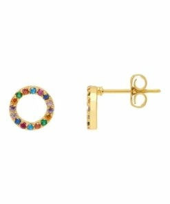 Estella Bartlett Multi CZ Gold Circle Earrings