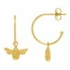 Estella Bartlett Bee Gold Drop Hoop Earrings