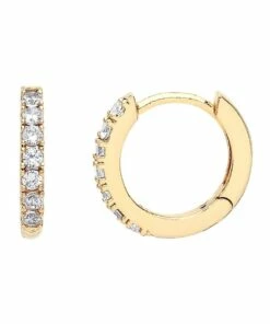 Estella Bartlett Pave Set Gold Hoop Earrings
