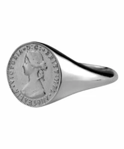 Mocha Coin Signet Australian Token Silver Ring