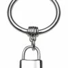 Mocha Art Deco Hook Mini Padlock Silver Ring