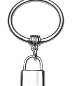 Mocha Art Deco Hook Mini Padlock Silver Ring