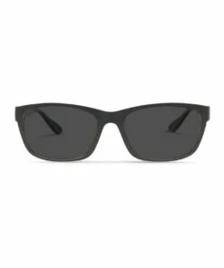 Dresden Vision Recycled Black UV Protected ith Grey Tint Rectangle Sunglasses
