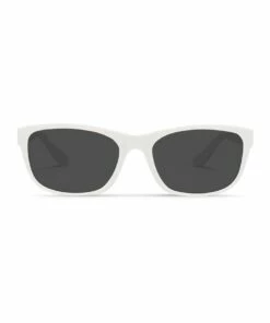Dresden Vision White UV Protected with Grey Tint Rectangle Sunglasses