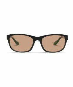 Dresden Vision Black UV Protected Polarised with Brown Tint Rectangle Sunglasses