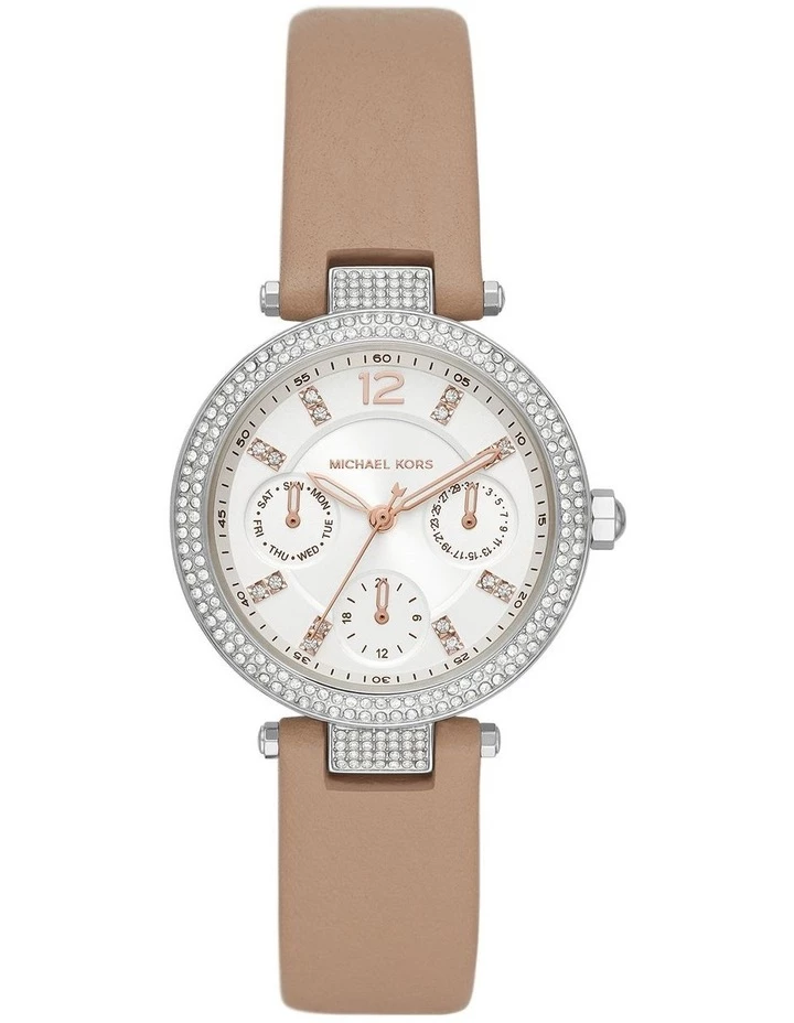 Michael Kors Parker Brown Leather Analog Watch 1 Michael Kors Parker Brown Leather Analog Watch