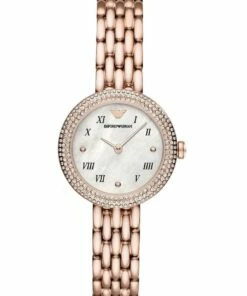 Emporio Armani Rose Gold-Tone Stainless Steel Analog Watch
