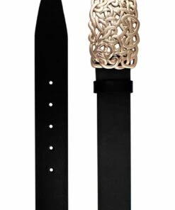 Andrew Williams Love Hearts Buckle Black Leather Belt