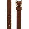Andrew Williams Light Gold Buckle Brown Leather Belt