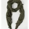 Piper Olive Frayed Edge Crinkle Scarf