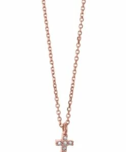 Mocha Gregio Just Must Adjustable With White Zirconia Rose Gold Necklace