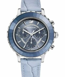 Swarovski Octea Lux Blue Leather Chronograph Watch