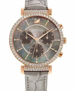 Swarovski Passage Grey Leather Chronograph Watch