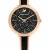 Swarovski Crystalline Delight Watch - Metal Bracelet - Black - Rose-Gold Tone Pvd