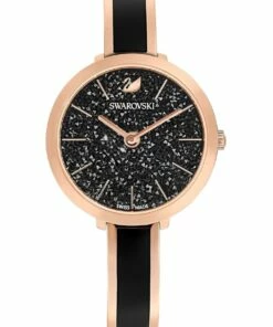Swarovski Crystalline Delight Watch - Metal Bracelet - Black - Rose-Gold Tone Pvd