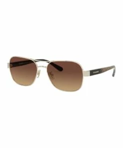 Coach Polarised Gold/Brown Rectangle Sunglasses 0HC7116 1532204006